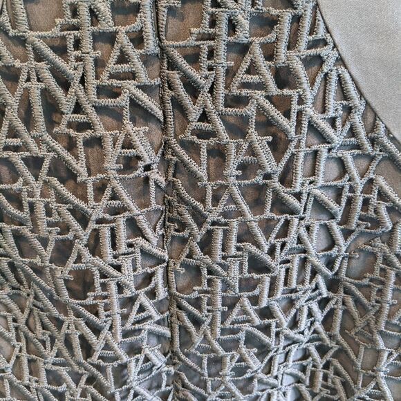 Artisan LANVIN logo Lace silk dress size 2 (34) BNWT w plunging V at the back - Picture 3 of 12